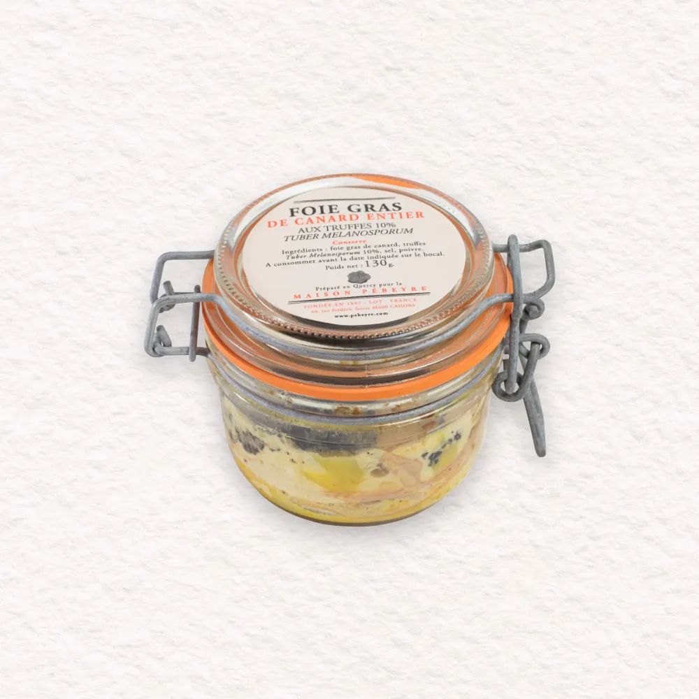 Foie gras de canard truffé 10% en conserve Pébeyre