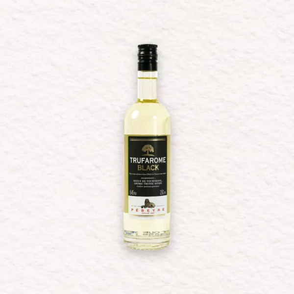 Bouteille d'huile de tournesol arôme truffe noire Pébeyre